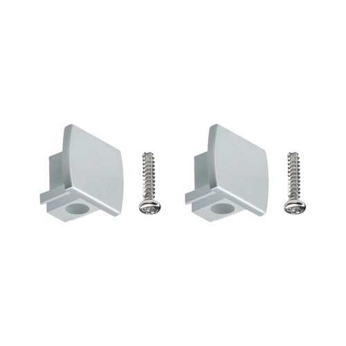 954.96 Paulmann URail Endkappe 2er Pack Chrom matt Produktbild Front View L
