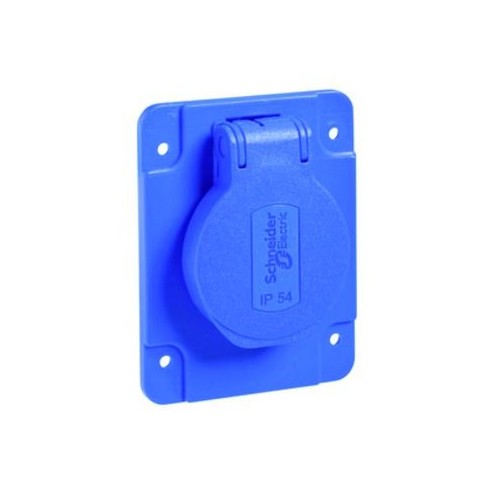 PKS61B Schneider E. SCHUKOSTECKDOSE IP44 65X85MM BLAU Produktbild Front View L