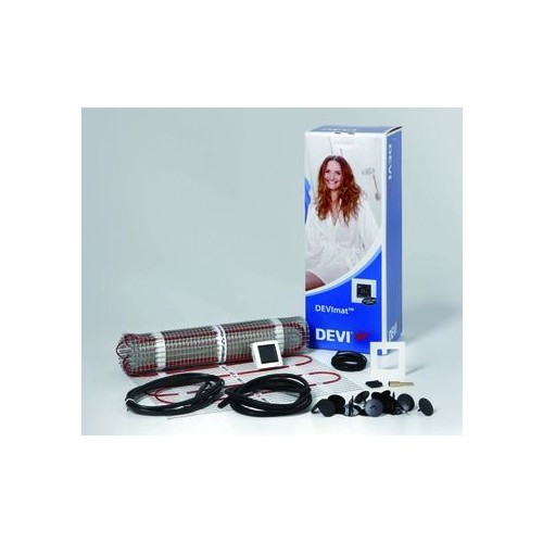 140F0823 Devi Dünnbettheizmatte 5m² mit DEVIreg Touch DEVImat Set 230V 750W Produktbild Front View L