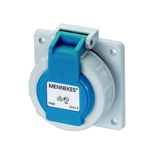 17006 Mennekes MENNEKES Schuko Anbausteckdose blau 16A 2P+E 230V IP68 Produktbild Additional View 1 L