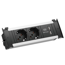 927.015 Bachmann KAPSA S 2xP40 1xUSB Charger Strom 2,0m AEH Produktbild front M