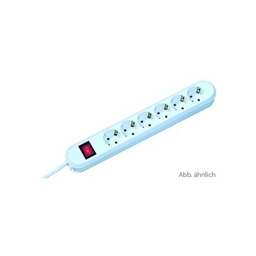 E381.151SK Eltropa Steckdosenleiste H05VV F3G1,5 6 fach, 35°,sw, 3 m, gesc Produktbild Front View L