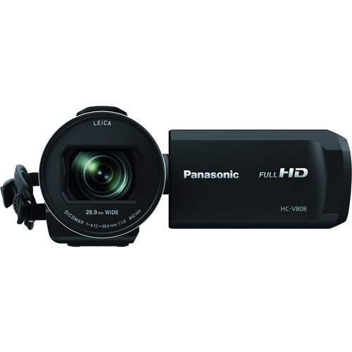 HC-V808EG-K Panasonic Camcorder BSI Sensor, Leica Obj., 24x Full HD 50p, Produktbild Front View L