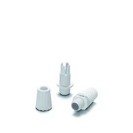 990082 Vossloh-Schwabe Zugentlastung, 2 teilig, weiß mit Gewindeansatz M10x1 50 Produktbild front M