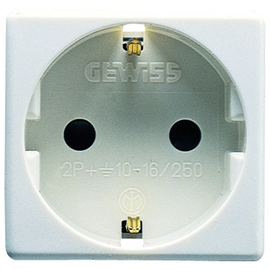 GW20265 Gewiss STECKD.2P+E 16A DEUTSCHER ST.-WT Produktbild front M