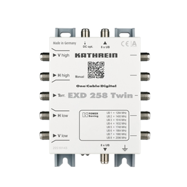 20510143 Kathrein EXD 258 Twin Einkabel Multischalter Durchgang, 5 862 und 950  Produktbild