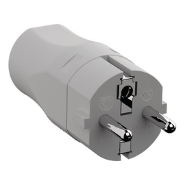 12410829 Eltropa E 960101 Schutzkontakt stecker PVC, gerade IP20, 2-pol.,schwarz Produktbild