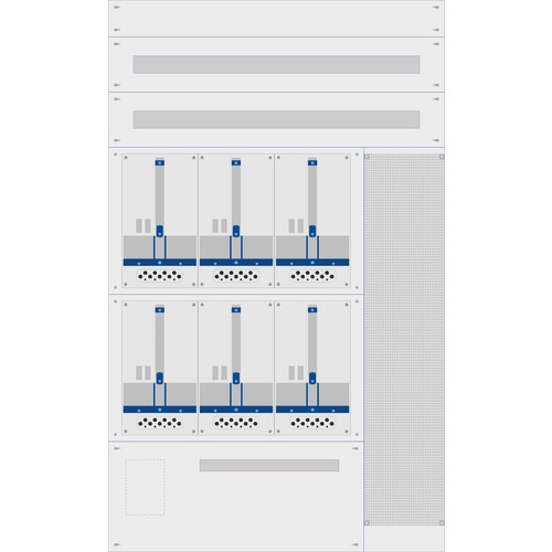 ED7SV ERA Zählerverteilereinsatz +Schwac hstromfeld bxhxt=916x1500x155mm Produktbild Additional View 2 L